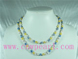 5-6mm double strands rice shaped pearl necklace